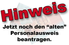 Hinweis: Alten Perso beantragen